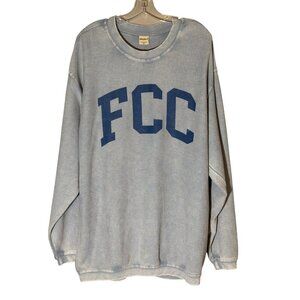 FCC Blue & White Striped Oversized Sweatshirt Chicka-D 100% Cotton XL